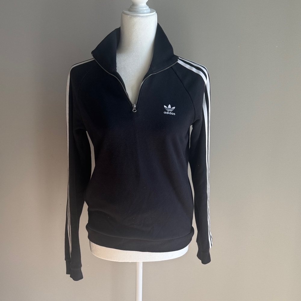 Adidas Women's Black Zip-Up Sweatshirt